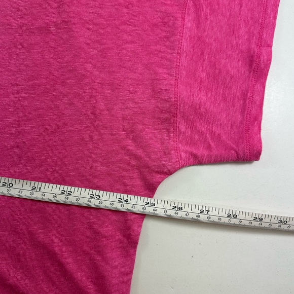 NWT Chicos Linen Sweater Trim Stitch Tee Short  Delightful Pink V Neck Size XL - Picture 5 of 7
